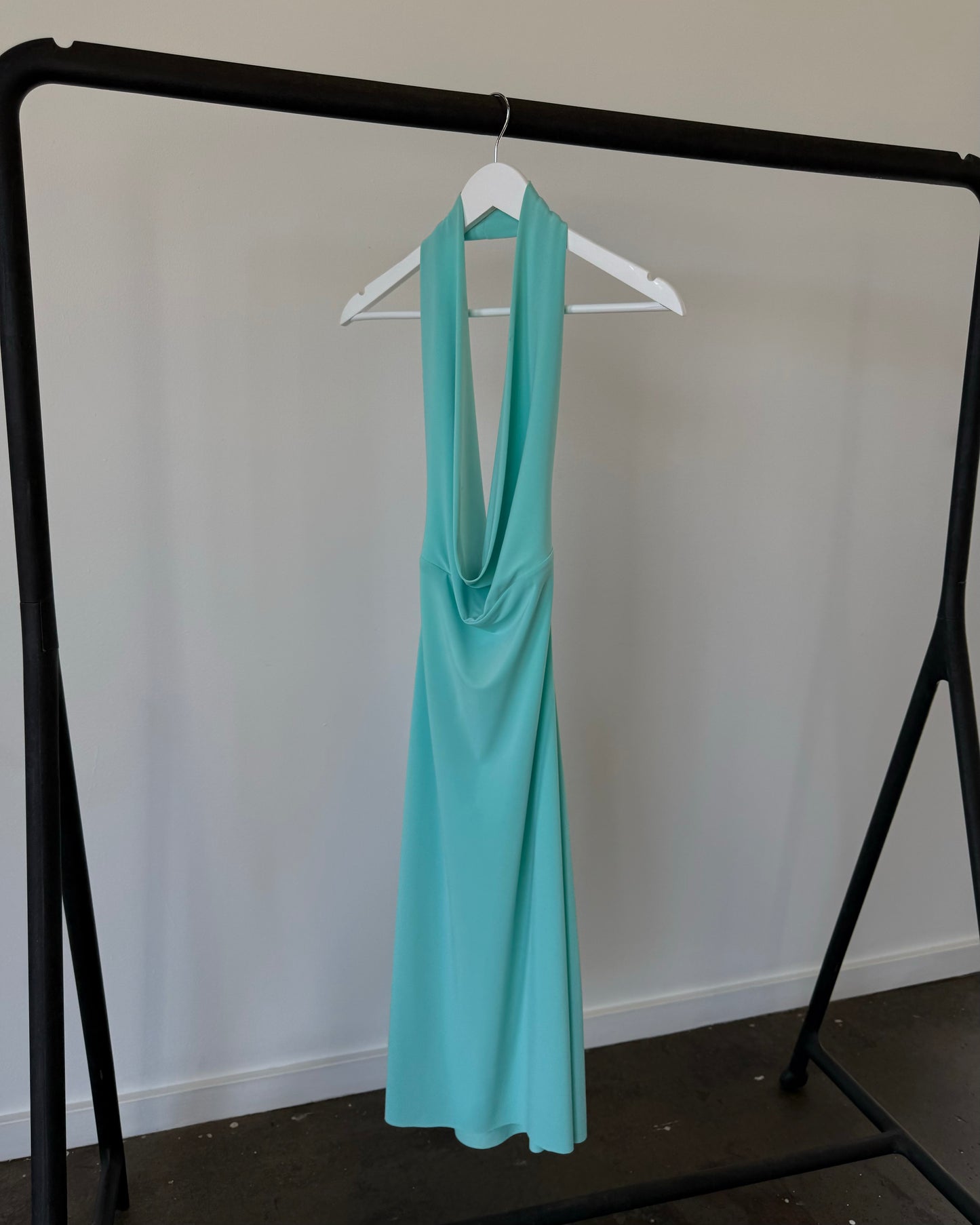 The Jade Midi Dress in aqua